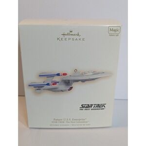 2007 Star Trek Next Gen Future Enterprise  Hallmark Ornament w‎ Light- Boxed